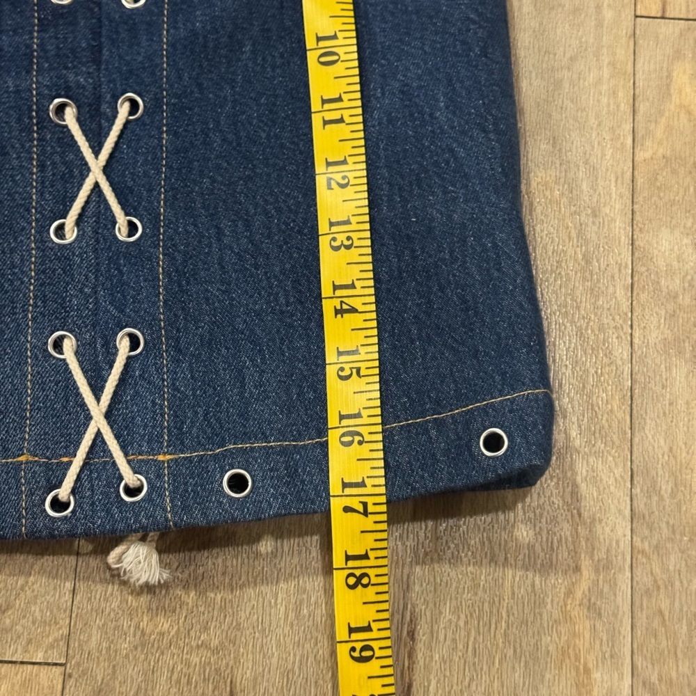 NWT RE/DONE X Levis Denim Laced Mini Skirt Size 32 - Picture 6 of 6